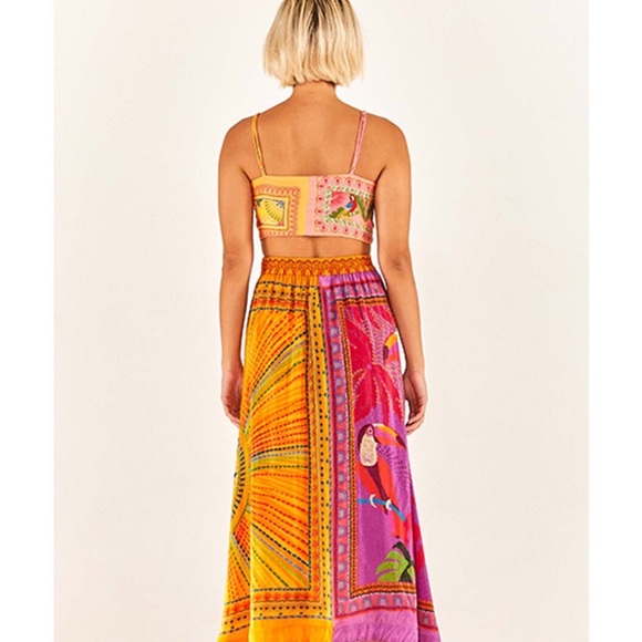 NWT FARM rio Mixed Scarves Bandanna Top Size Medium - Picture 2 of 10